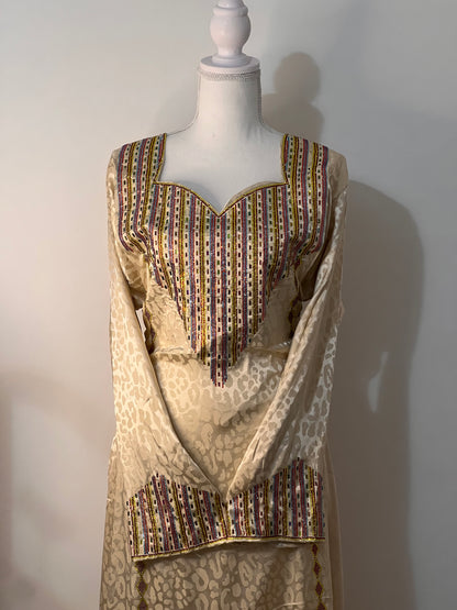 Italian silk leopard print corset makhawar